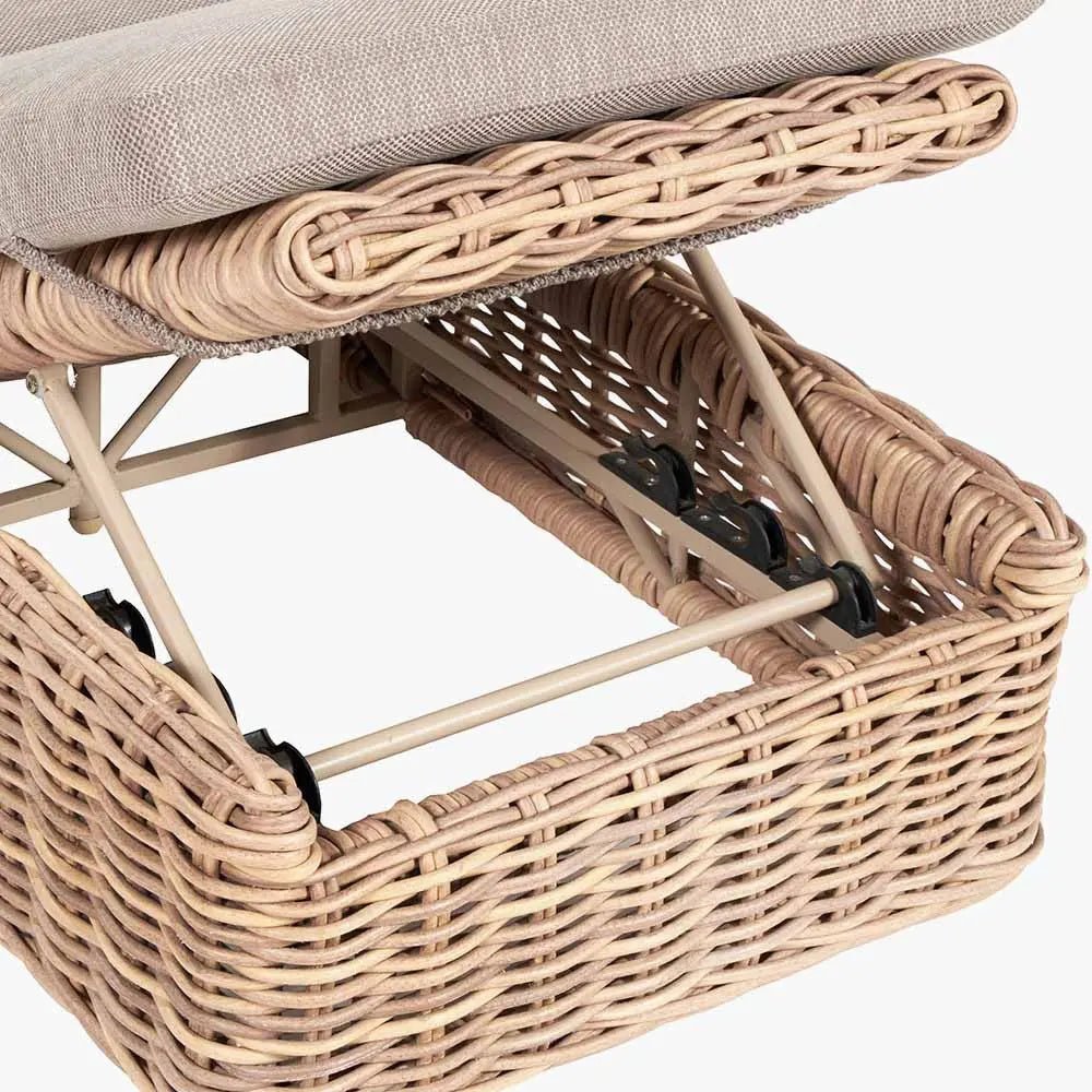 Garda Natural Antique Outdoor Sunlounger - Pacific Lifestyle Sun Loungers & Day Beds