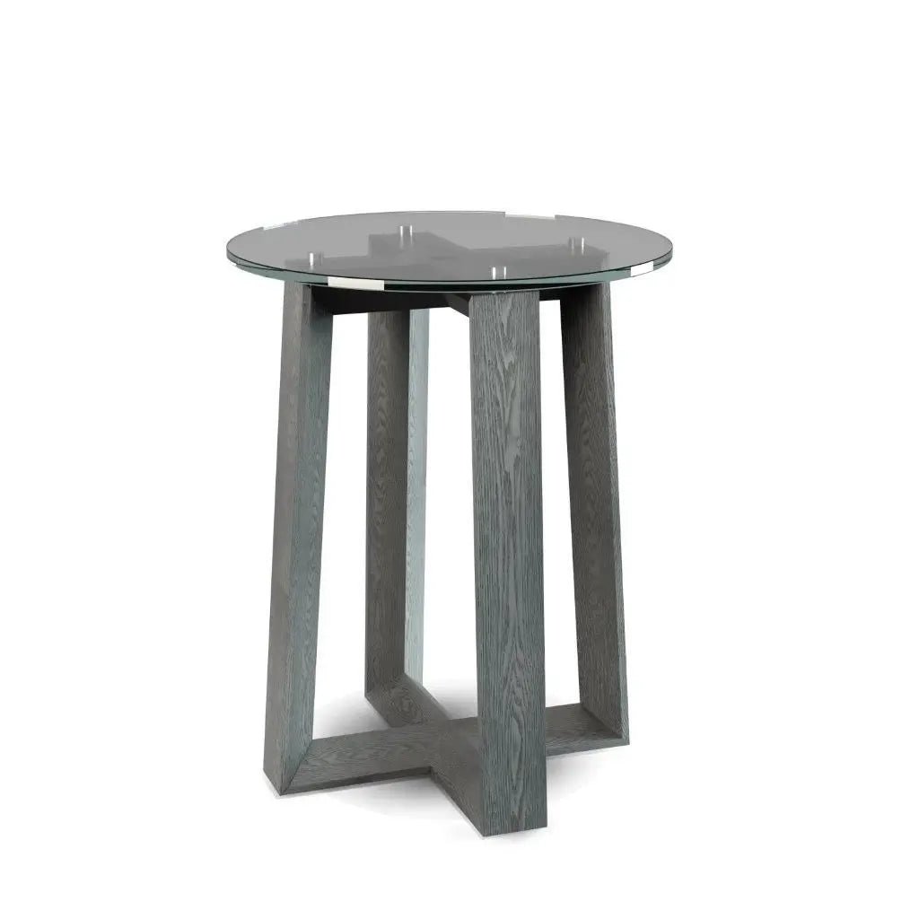 Gillmore Cadiz Clear Glass Top Round Side Table Nicholas John Interiors