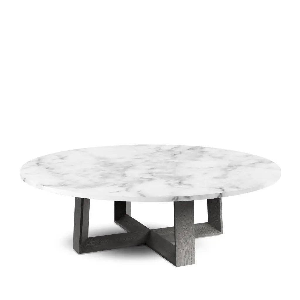 Gillmore Cadiz Round White Marble Top Coffee Table Nicholas John Interiors