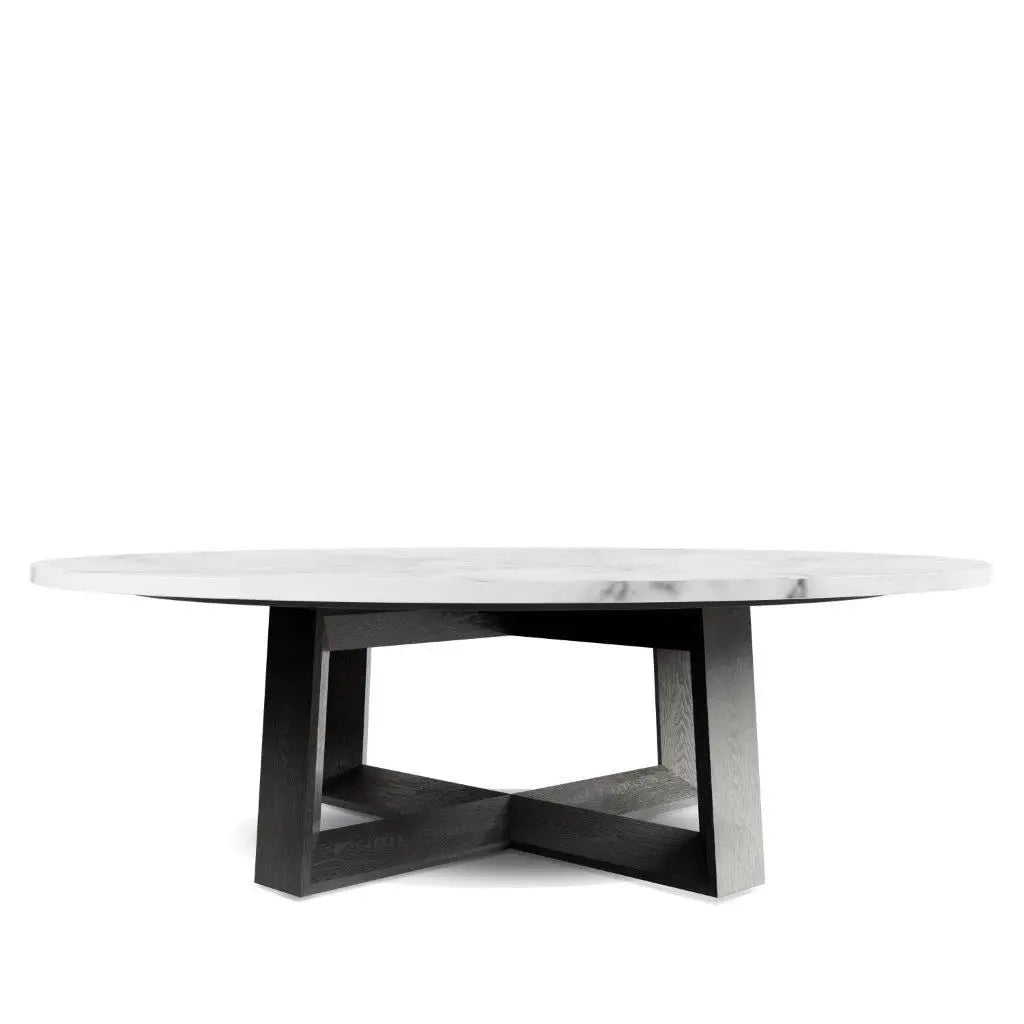 Gillmore Cadiz Round White Marble Top Coffee Table Nicholas John Interiors
