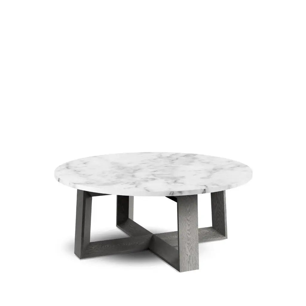 Gillmore Cadiz Round White Marble Top Coffee Table Nicholas John Interiors