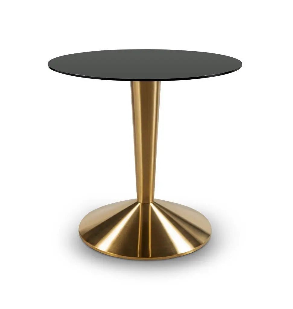 Gillmore Iona Small Round Glass Dining Table with Brass Base Dining Table