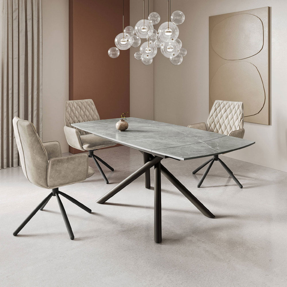 Giorgio Matte Ceramic Extending Dining Table 120 - 180cm Nicholas John Interiors NJ Living