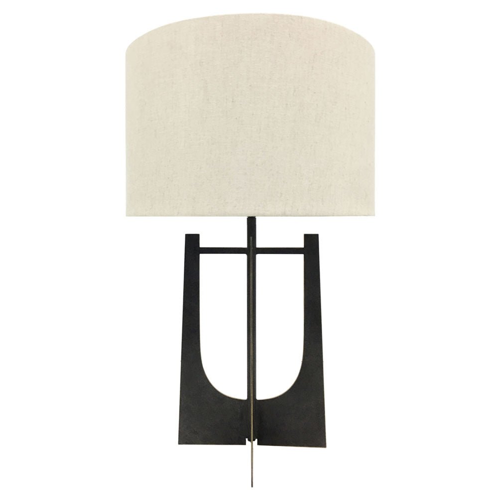 Glenmore Hammered Iron Table Lamp Gilded Oak with Irish Linen Shade Table Lamp