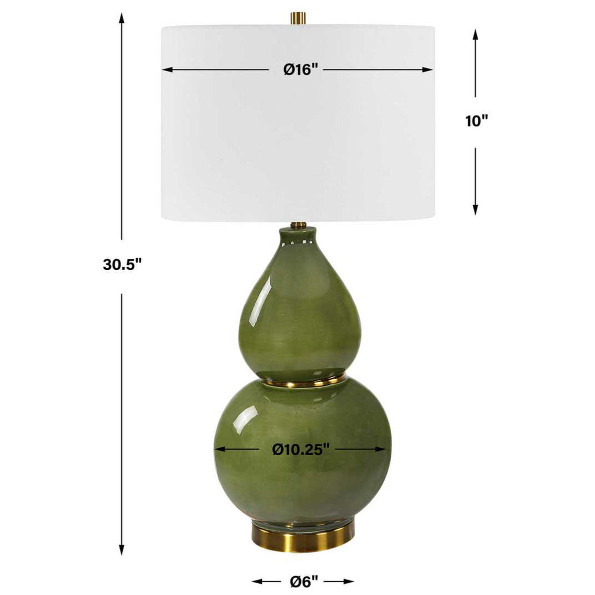 Uttermost Gourd Table Lamp in Green