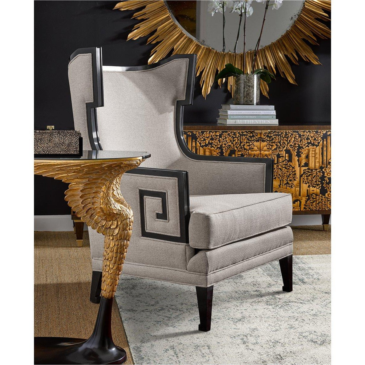 Jonathan Charles Dining Armchair Greek Revival Painted Black - Antwerp