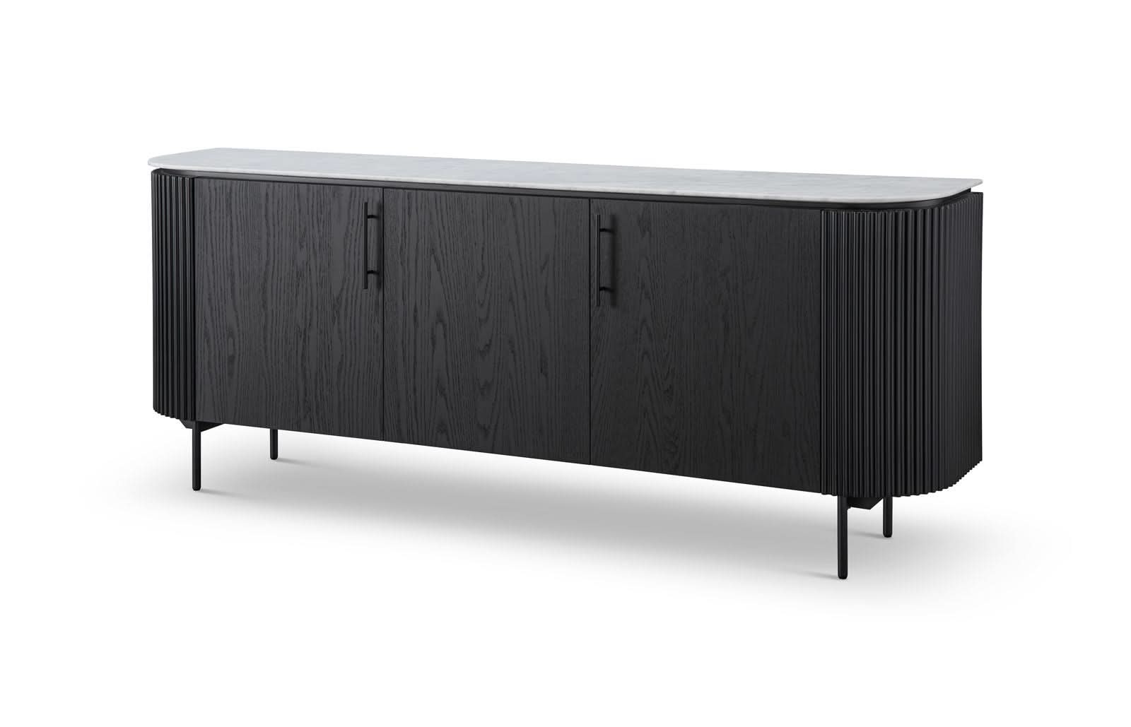Tommy Franks Tommy Franks Lantine Marble Buffet - Black Oak   Nicholas John Interiors