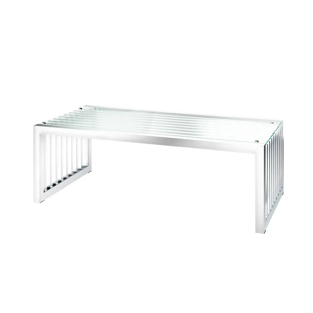 Hadar Stainless Steel and Glass Coffee Table Coffee Table