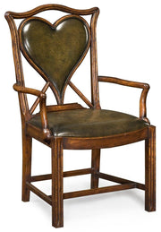 Jonathan Charles Armchair Heart Playing Card in English Green Leather