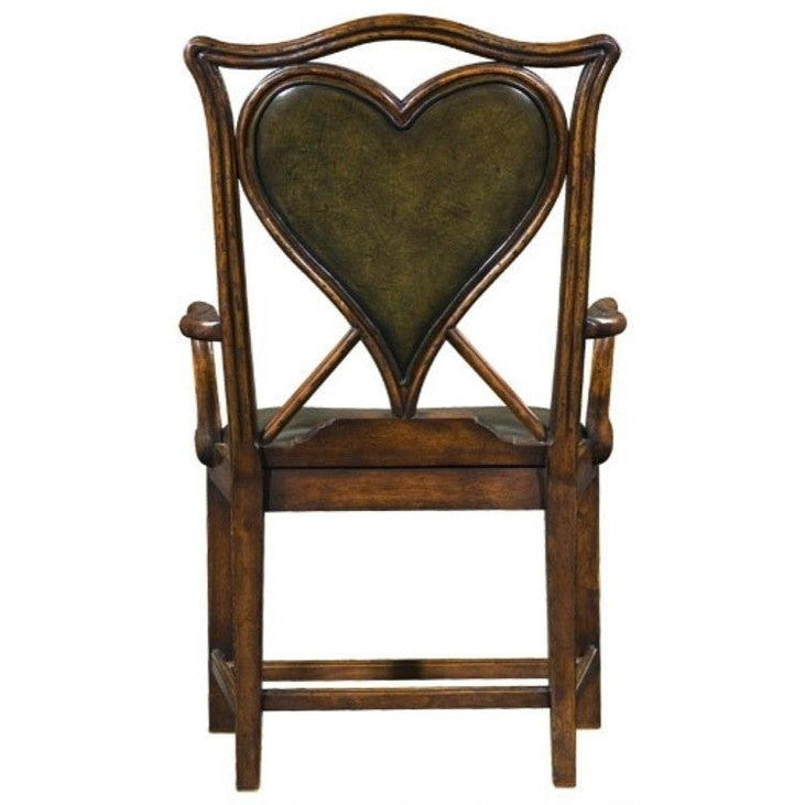 Jonathan Charles Armchair Heart Playing Card in English Green Leather