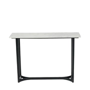 Hendrick White Marble and Black Metal Console Table Console Tables