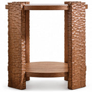 Hewned Round Side Table