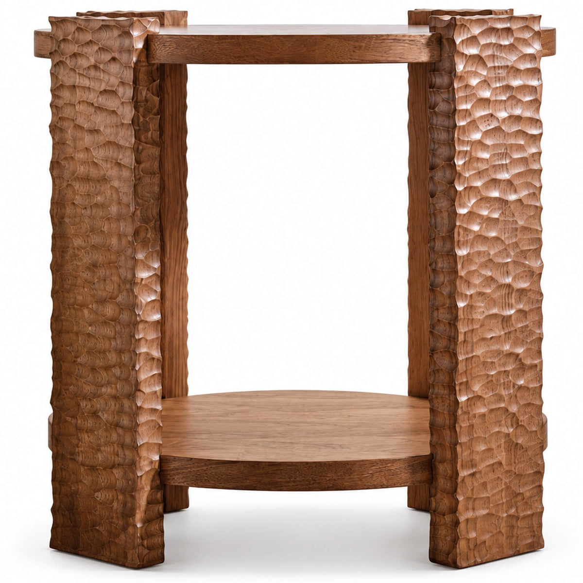 Hewned Round Side Table
