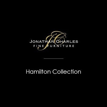 Jonathan Charles Fine Furniture logo for Hamilton Collection in gold script on black background