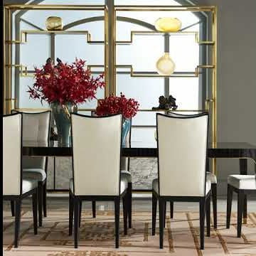 Jonathan Charles Supper Table in Satin Gold Brass