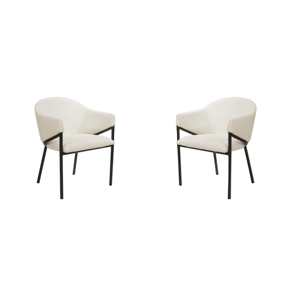 Tommy Franks Aidan Armchair - Polar Bouclé - Set of 2   Nicholas John Interiors