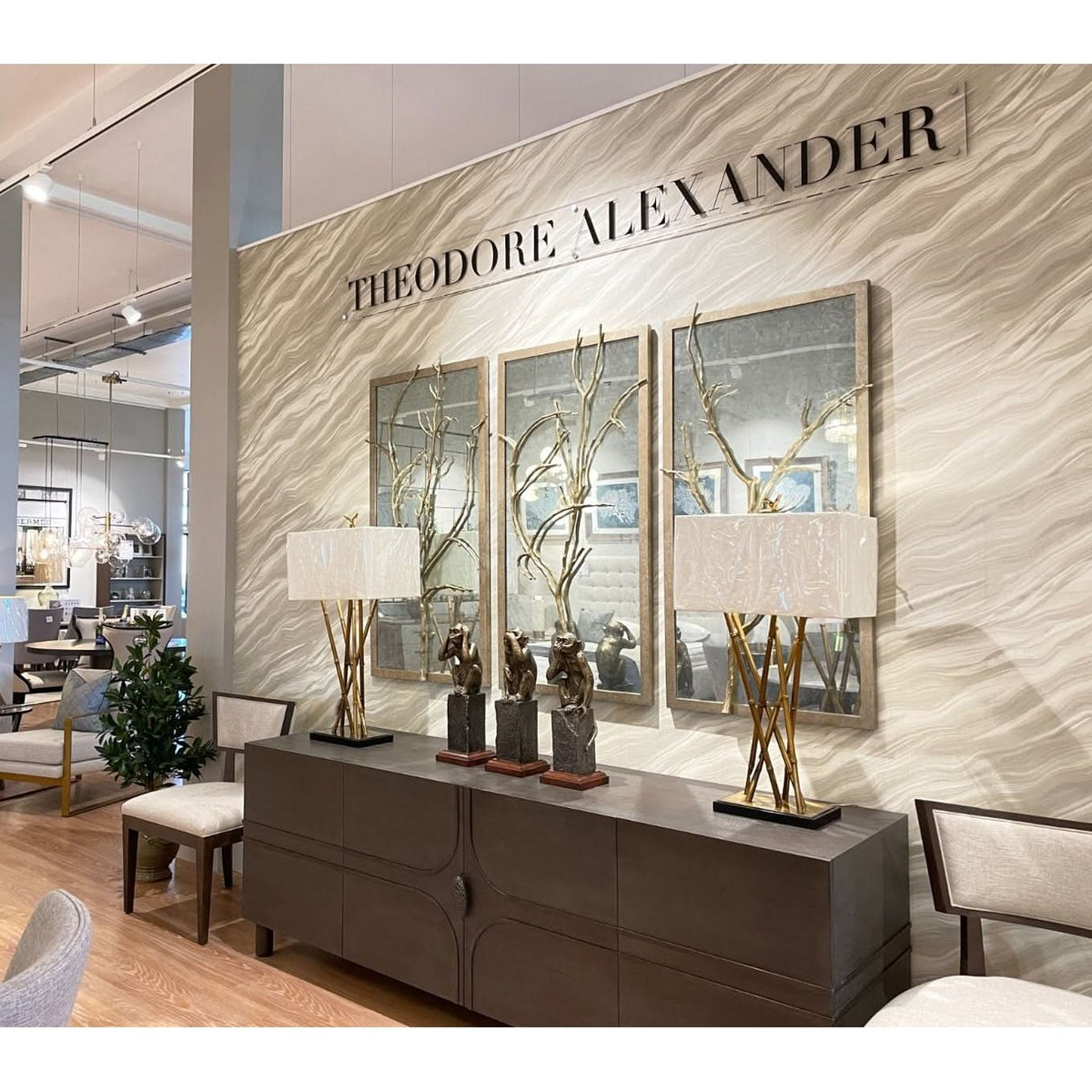 Theodore Alexander Trio Wall Mirror Hawthorn in Silver   Nicholas John Interiors