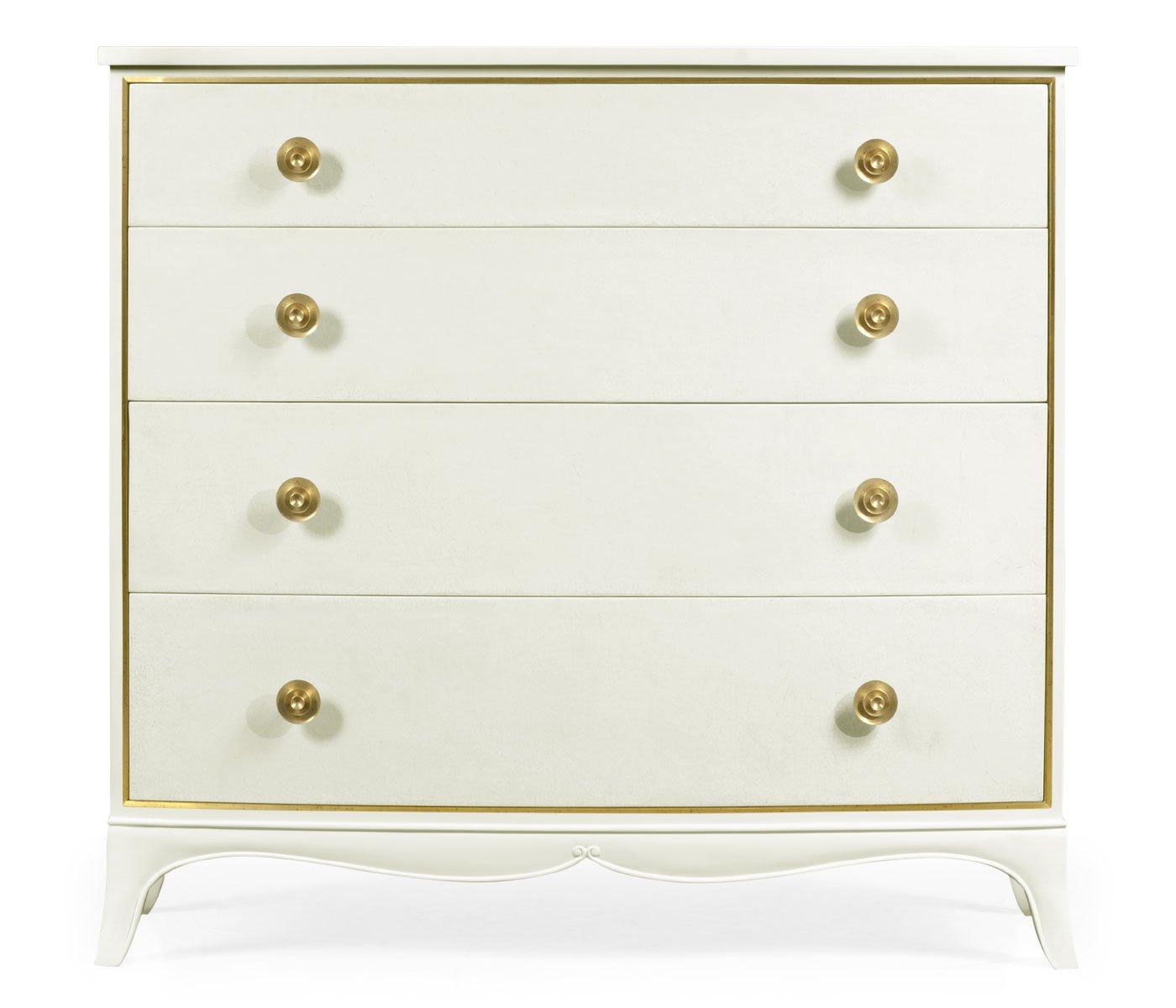 Jonathan Charles Chest of Four Drawers Crackle Ceramic Lacquer
