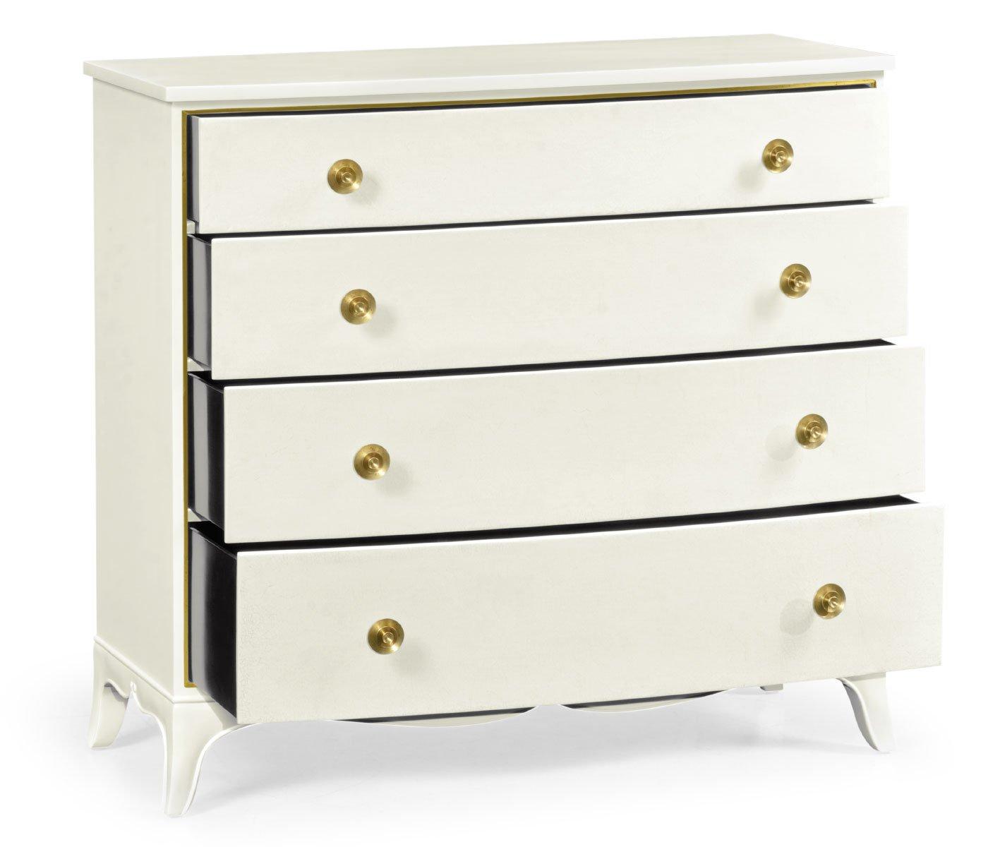 Jonathan Charles Chest of Four Drawers Crackle Ceramic Lacquer