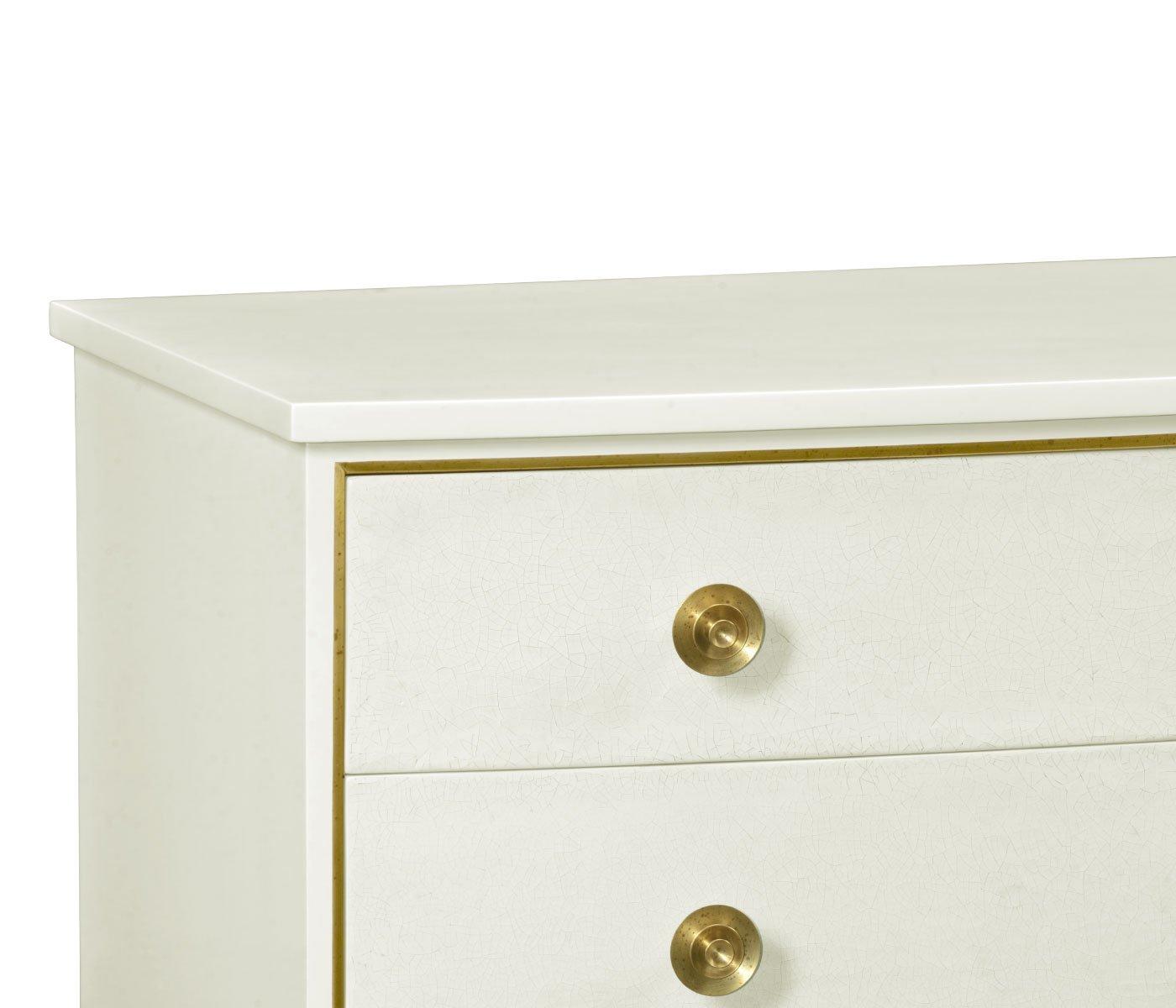 Jonathan Charles Chest of Four Drawers Crackle Ceramic Lacquer
