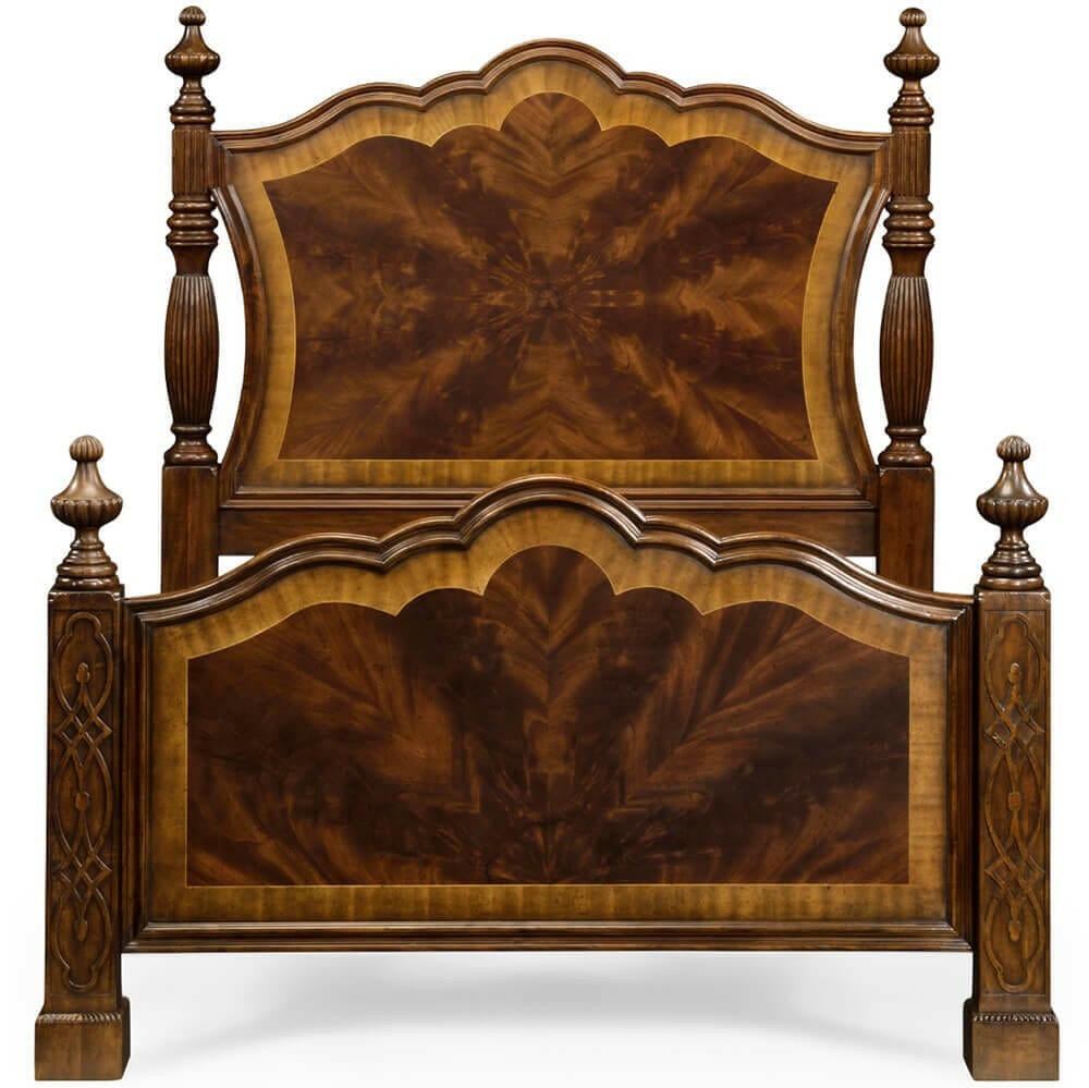 Jonathan Charles Chippendale Four Poster Bed in Mahogany - UK King