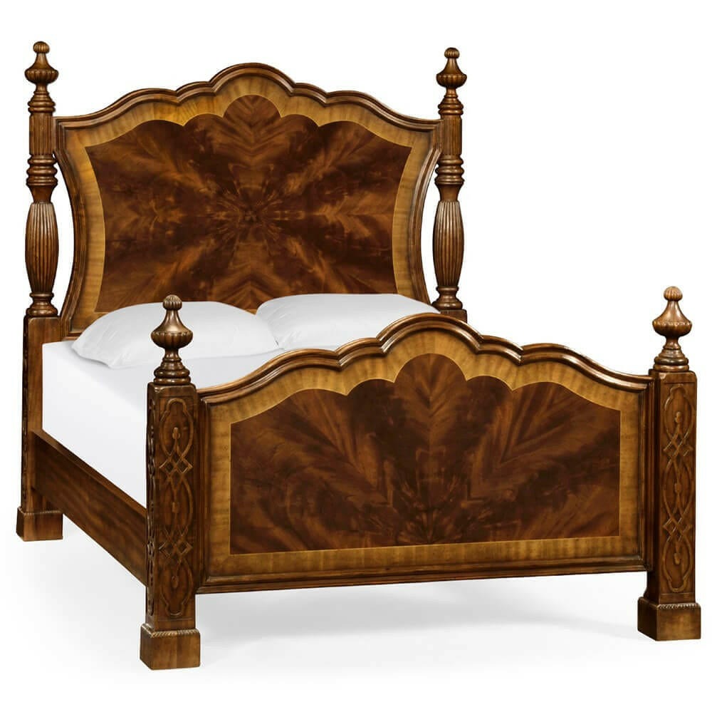 Jonathan Charles Chippendale Four Poster Bed in Mahogany - UK King