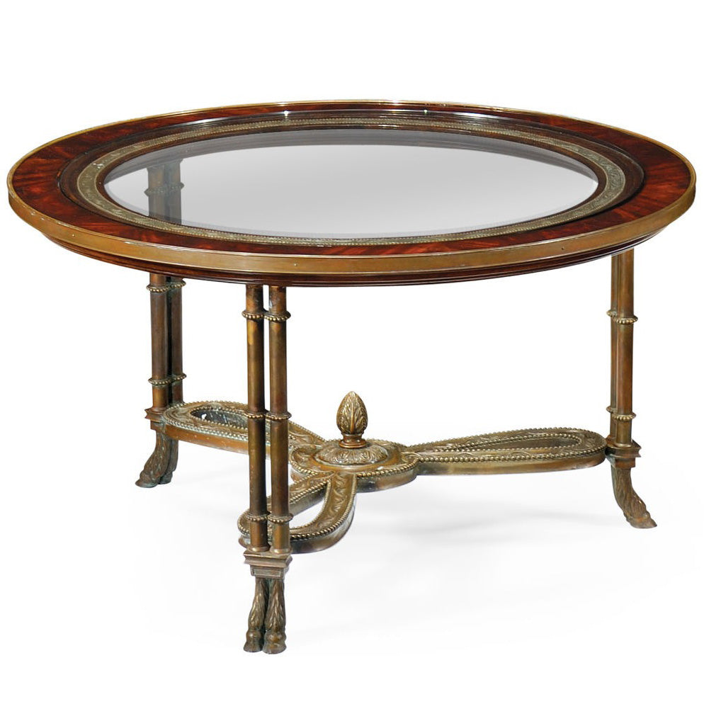 Jonathan Charles Napoleon III Coffee Table in Brass