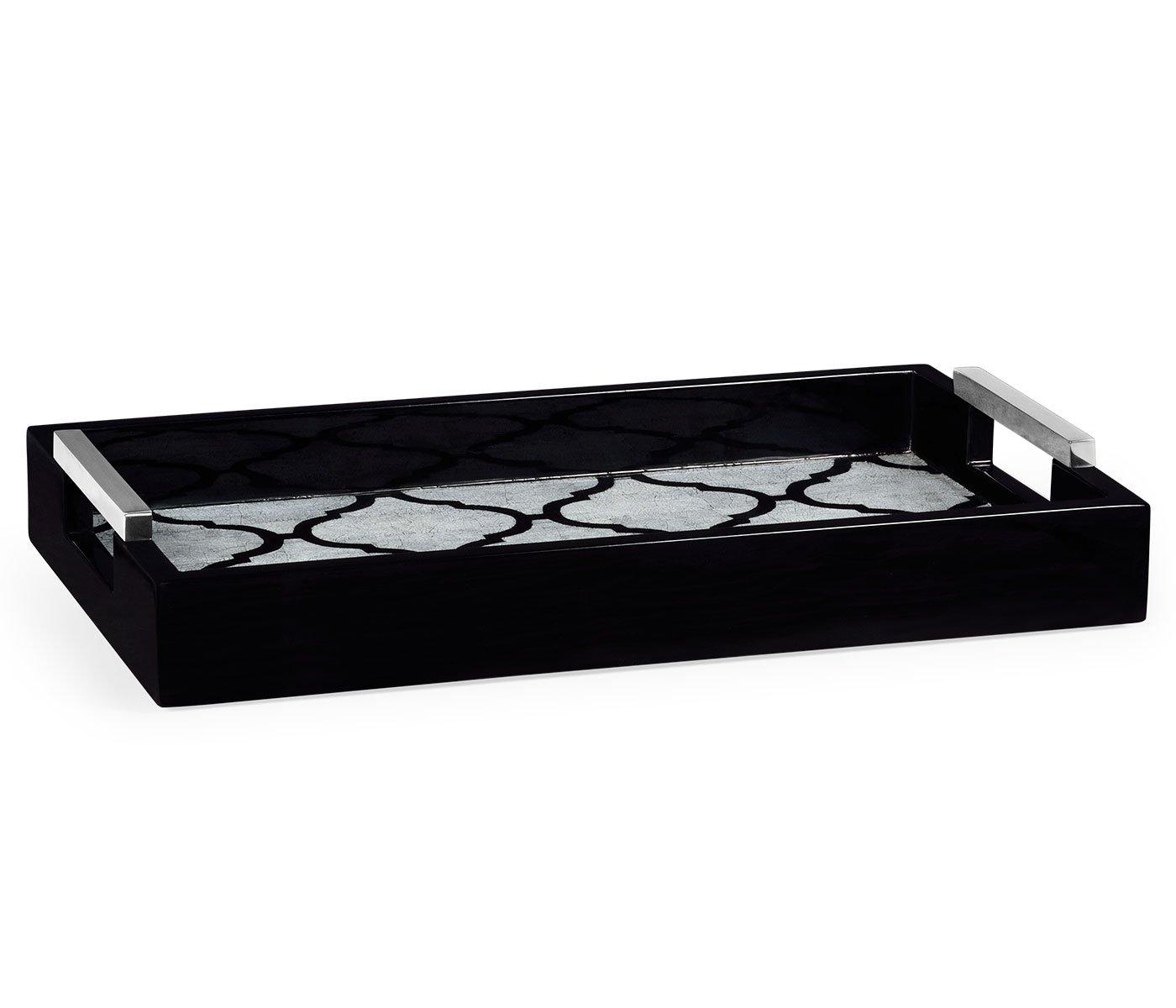 Jonathan Charles Serving Tray Oriental in Smoke Eggshell