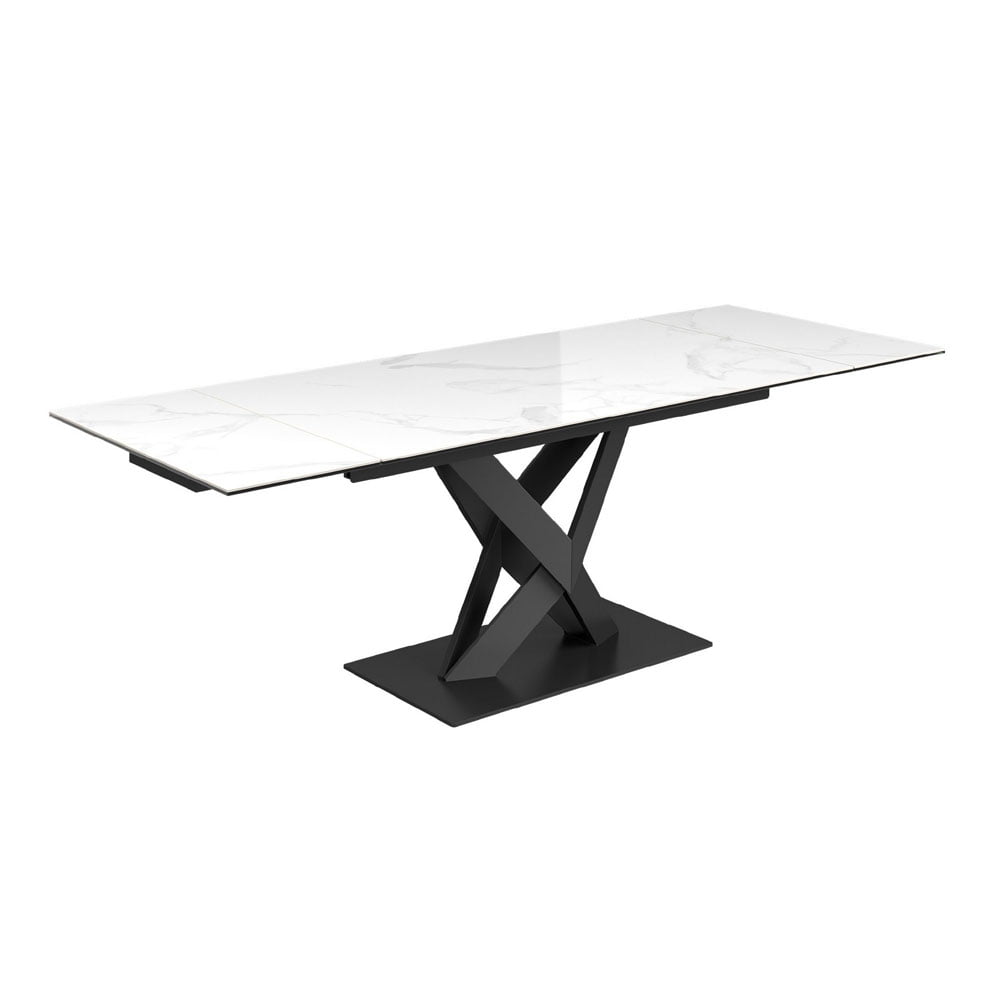 Kaito Gloss White Ceramic Extending Dining Table - 160 - 240cm