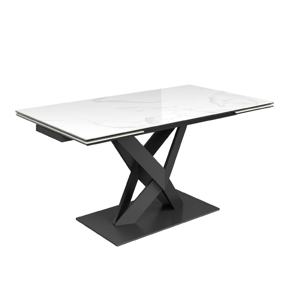 Kaito Gloss White Ceramic Extending Dining Table - 160 - 240cm