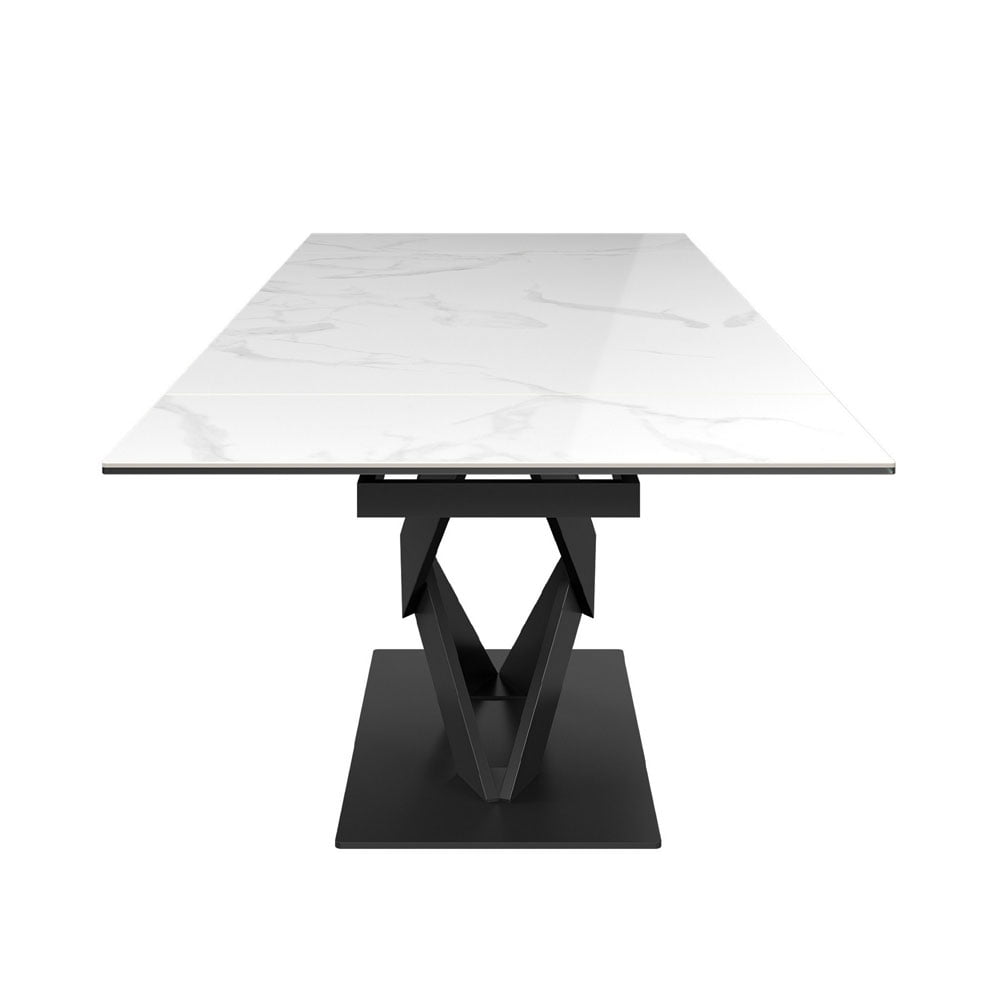 Kaito Gloss White Ceramic Extending Dining Table - 160 - 240cm