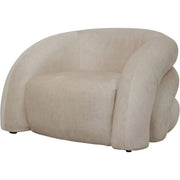 Kason Upholstered Curved Snug Chair in Cream Accent & Armchairs
