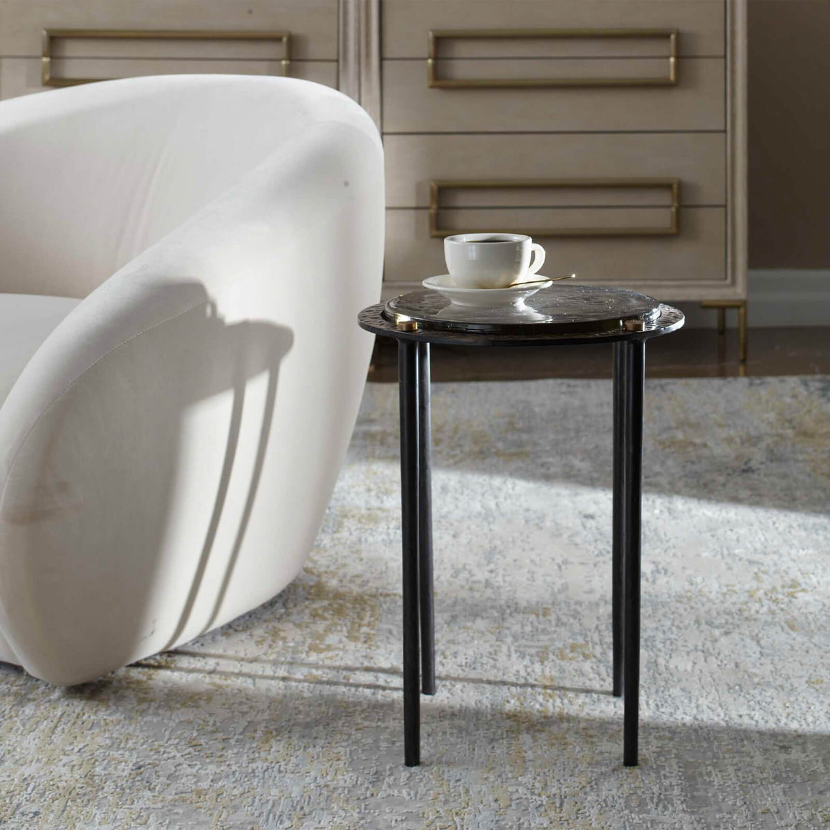 Uttermost Kennington Round Glass Side Table