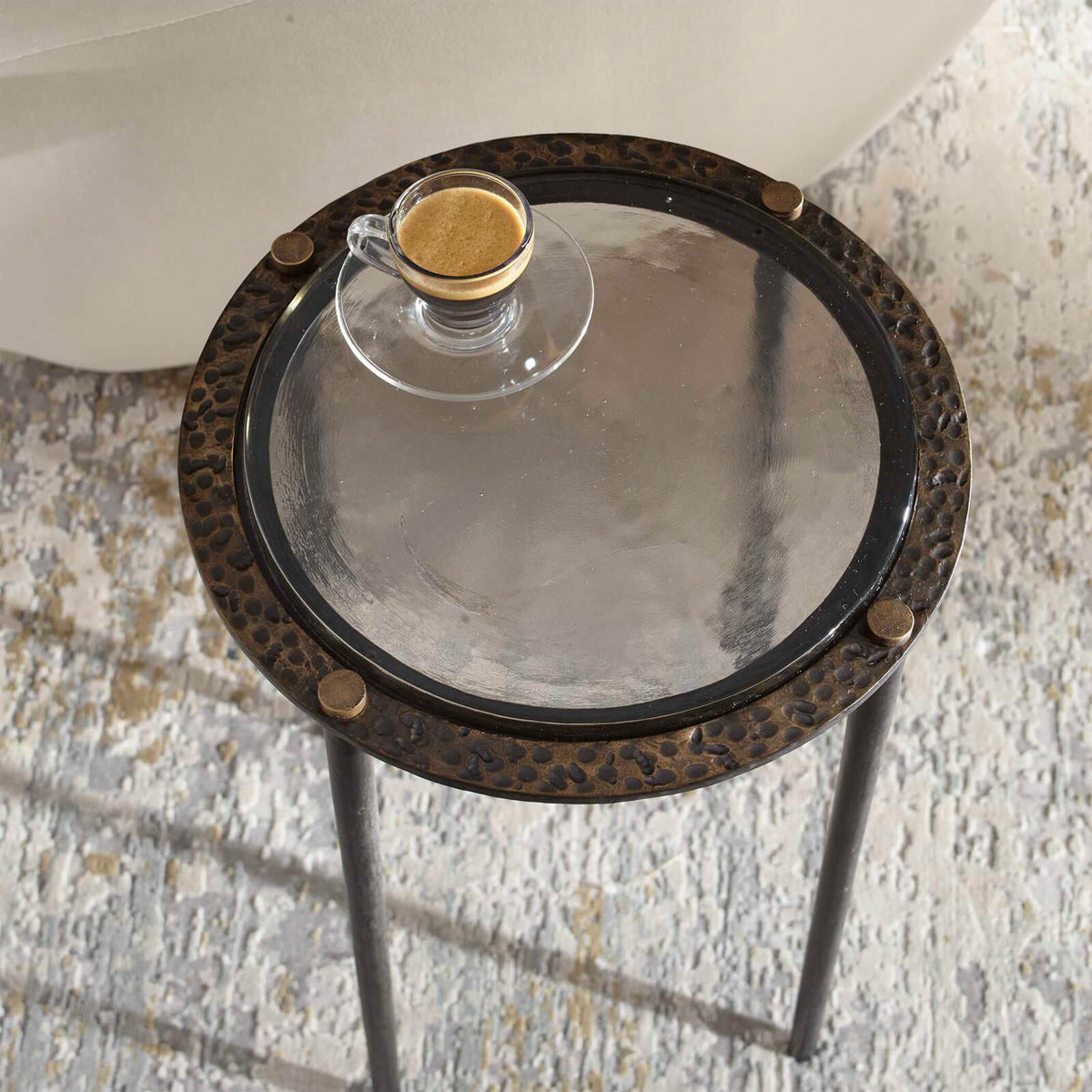 Uttermost Kennington Round Glass Side Table