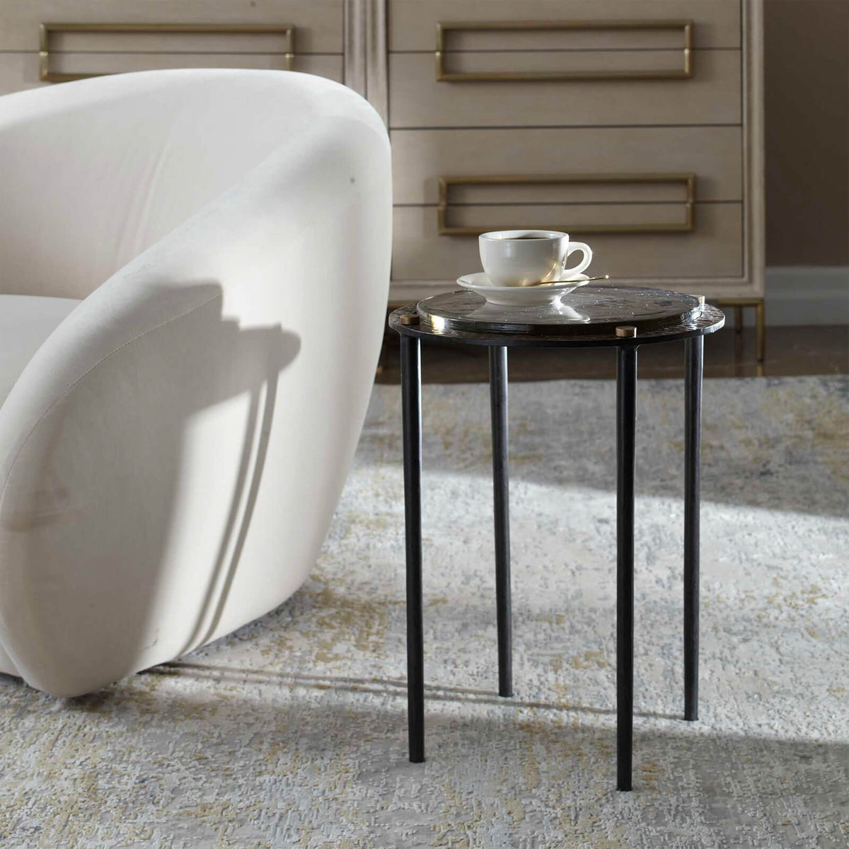 Uttermost Kennington Round Glass Side Table