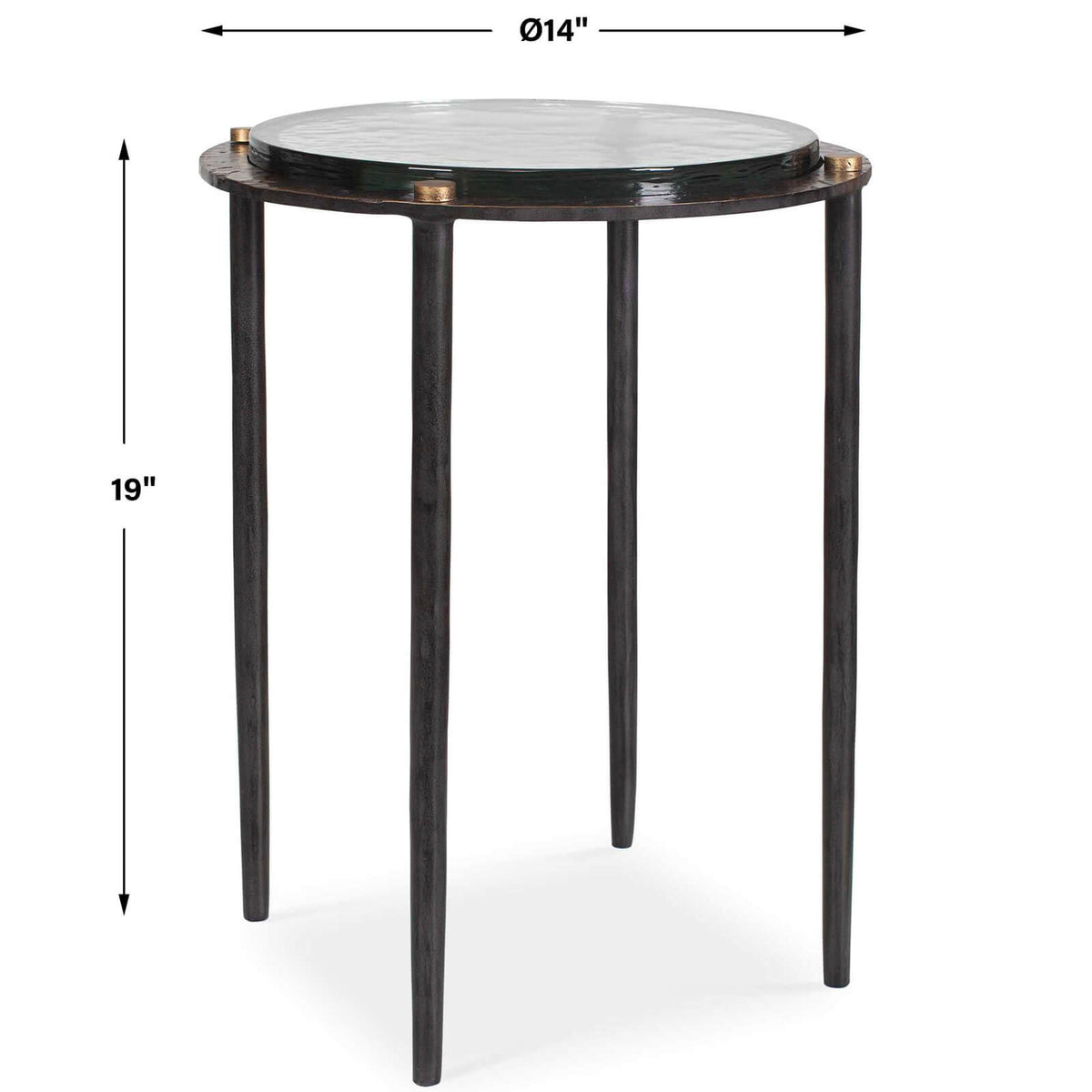 Uttermost Kennington Round Glass Side Table