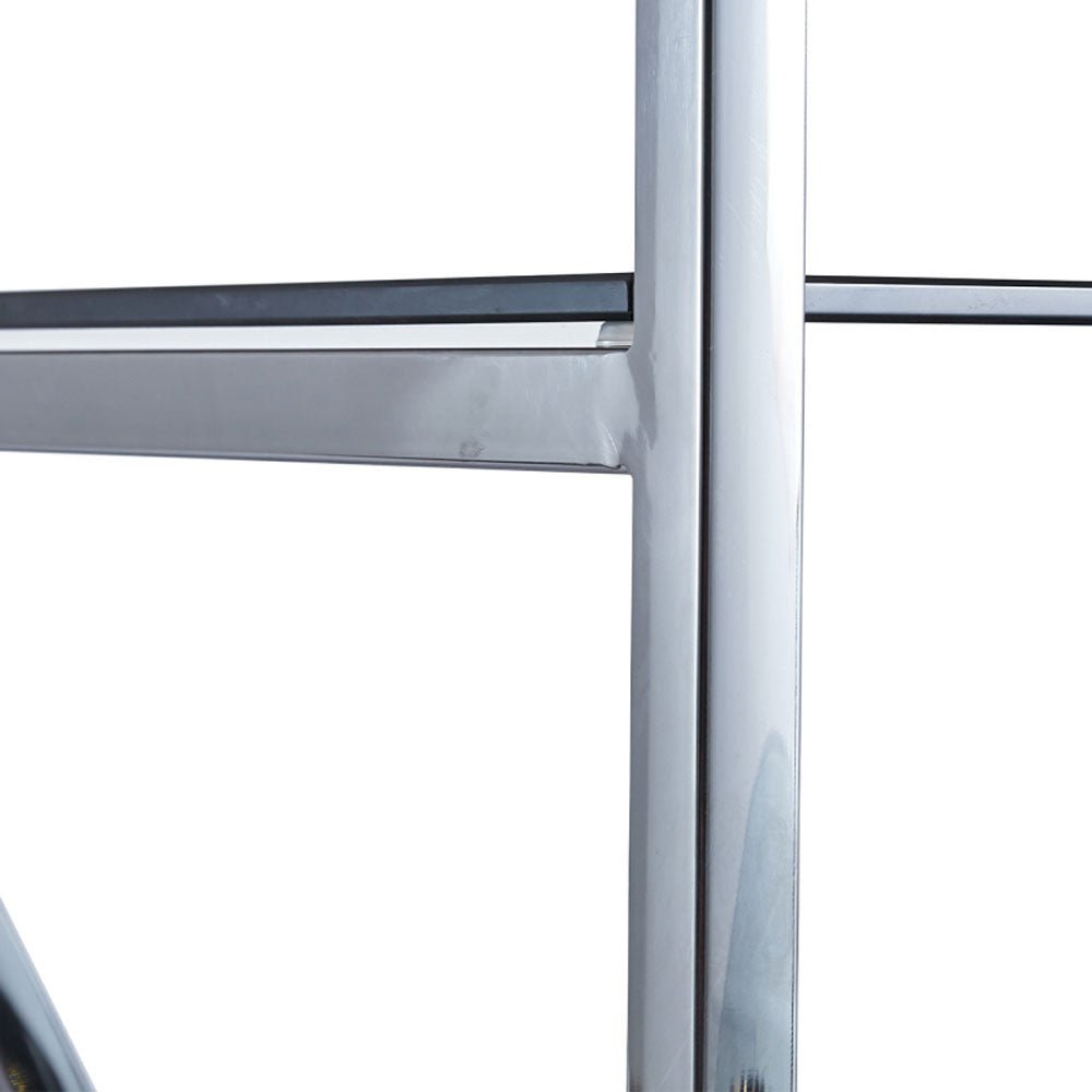 Knox 5 - Tier Grey Gunmetal with Smoke Glass Display Unit Nicholas John Interiors NIYAMA HOME