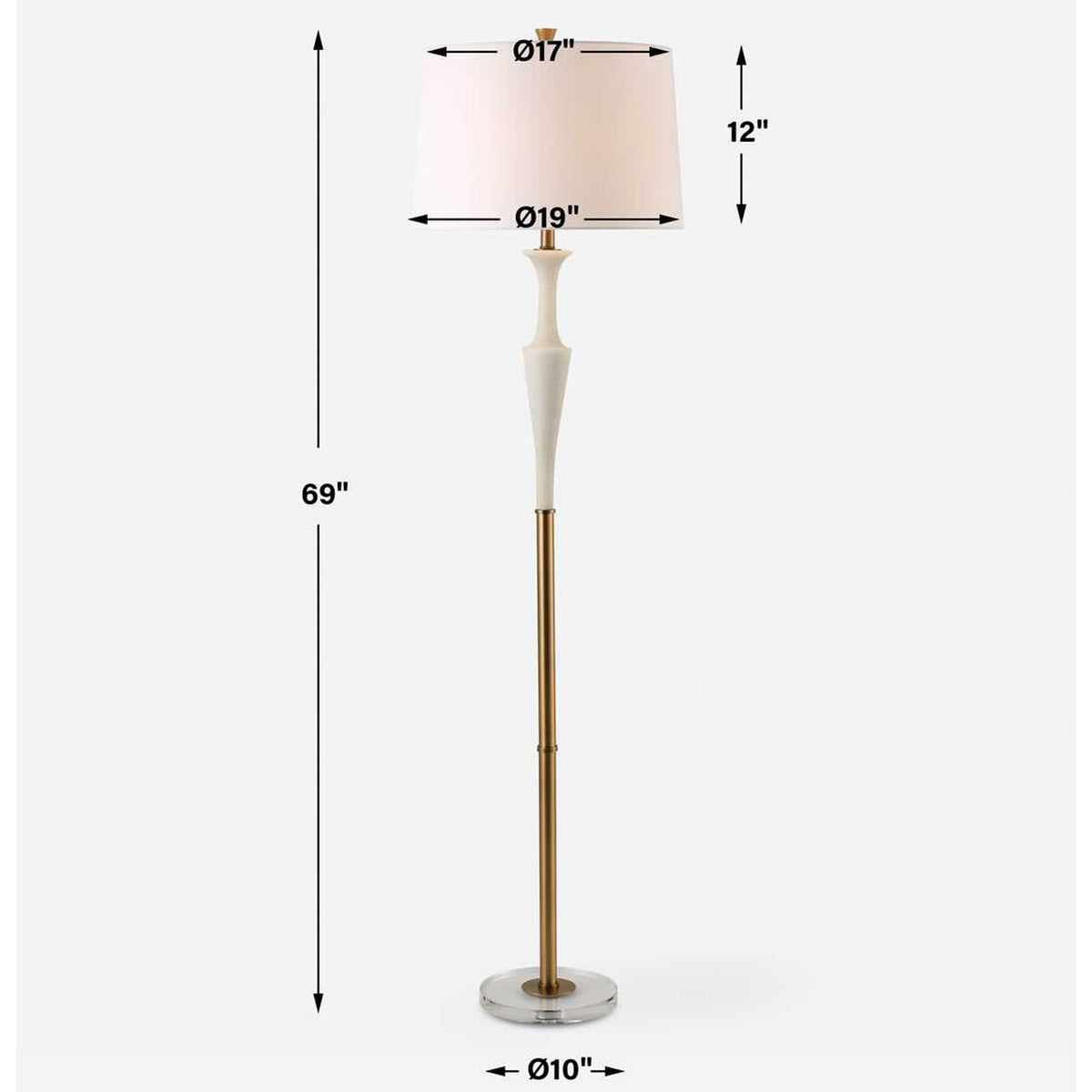 Uttermost Colette White Stone Floor Lamp
