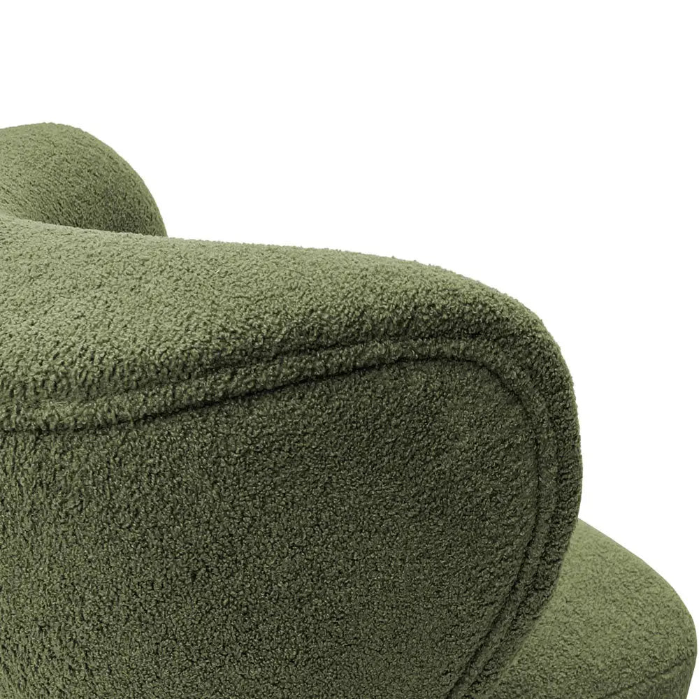 Landon Wingback Occasional Chair Hunter Green Boucle Accent & Armchairs