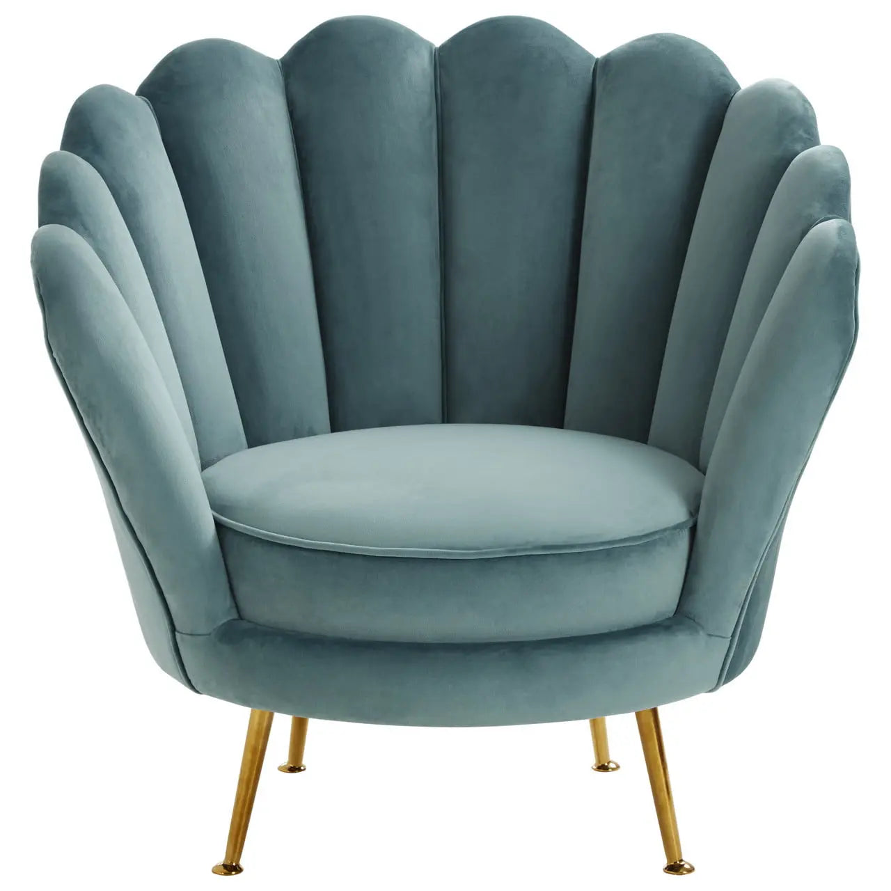 Lara Blue Scalloped Chair Accent & Armchairs