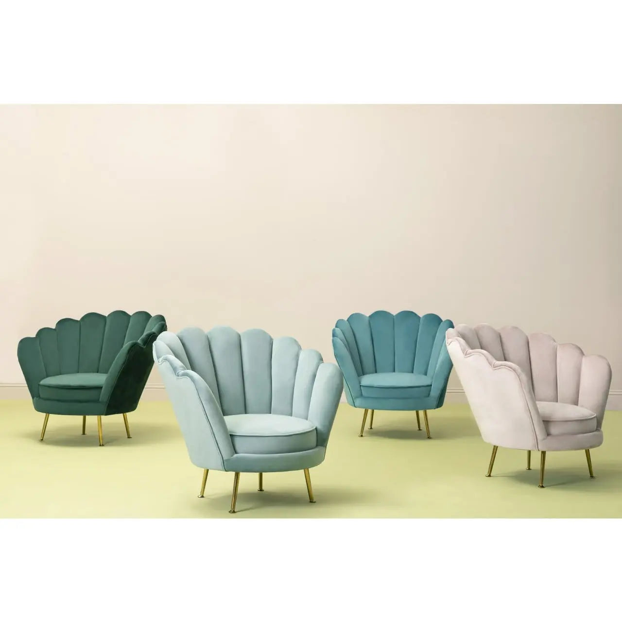 Lara Blue Scalloped Chair Accent & Armchairs