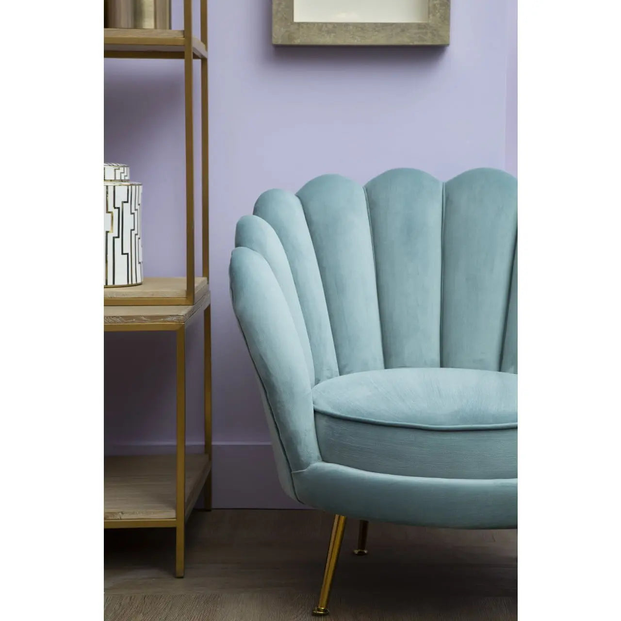 Lara Blue Scalloped Chair Accent & Armchairs