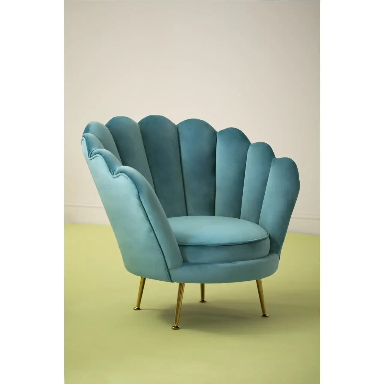 Lara Blue Scalloped Chair Accent & Armchairs