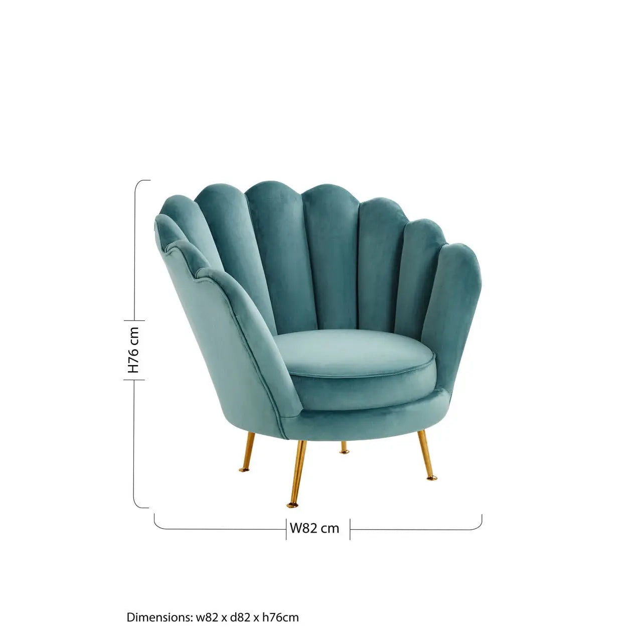 Lara Blue Scalloped Chair Accent & Armchairs