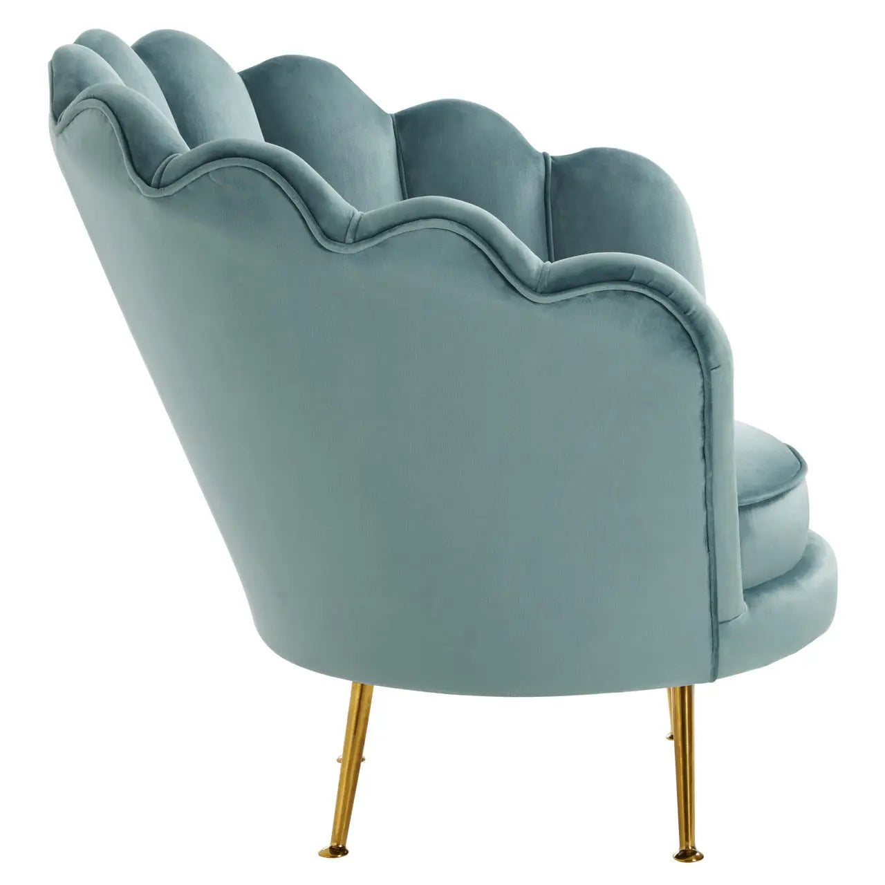 Lara Blue Scalloped Chair Accent & Armchairs