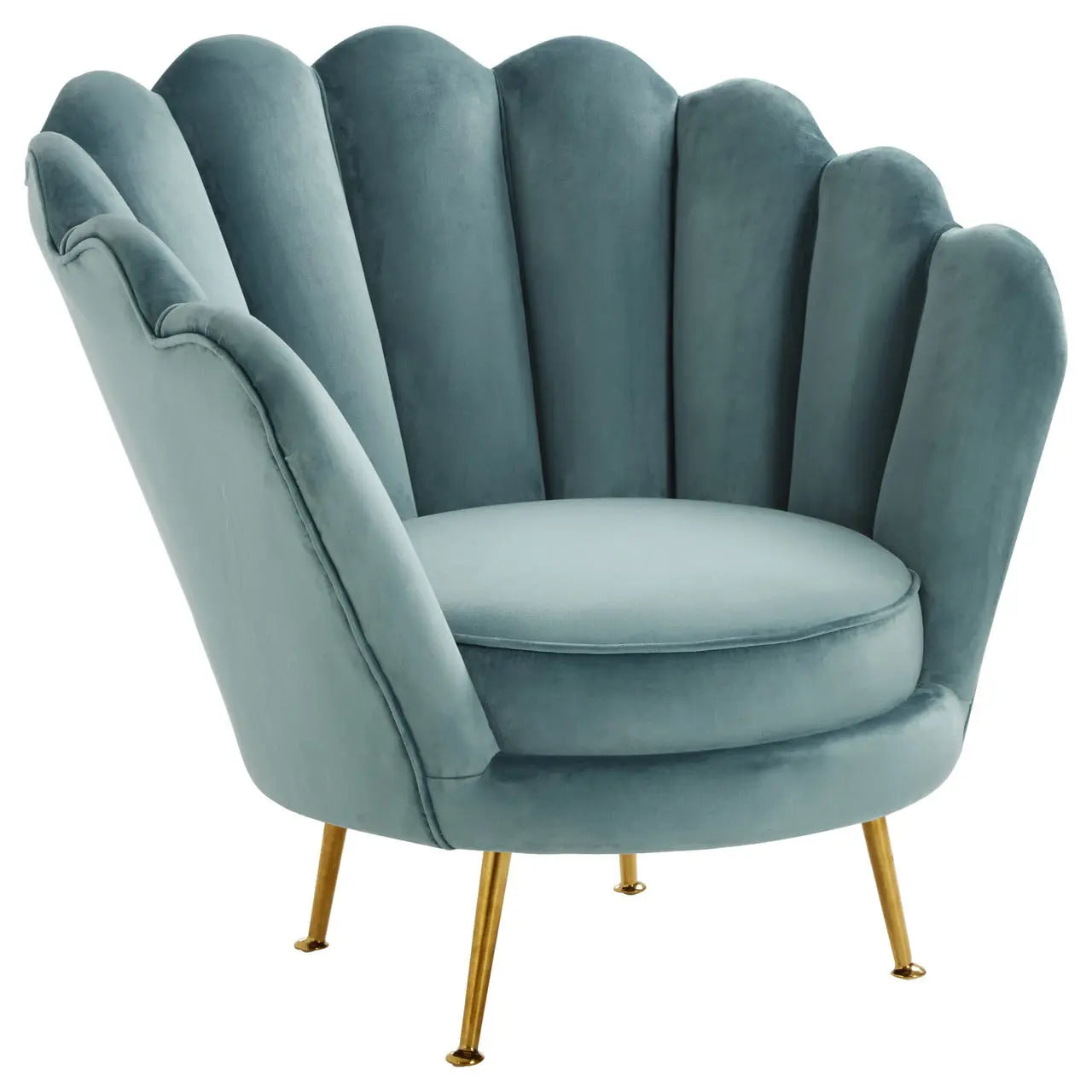Lara Blue Scalloped Chair Accent & Armchairs