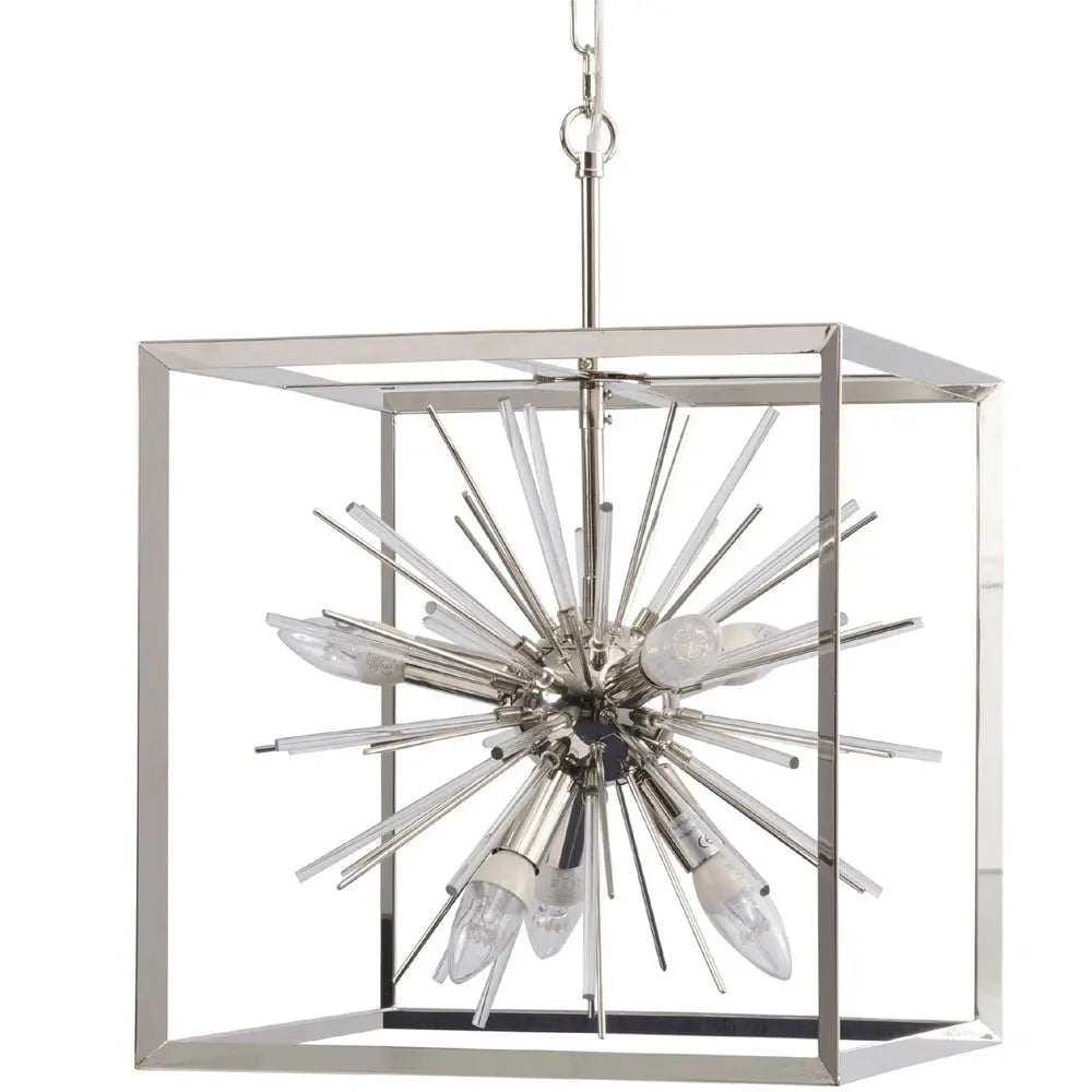 Large Silver Starburst Chandelier