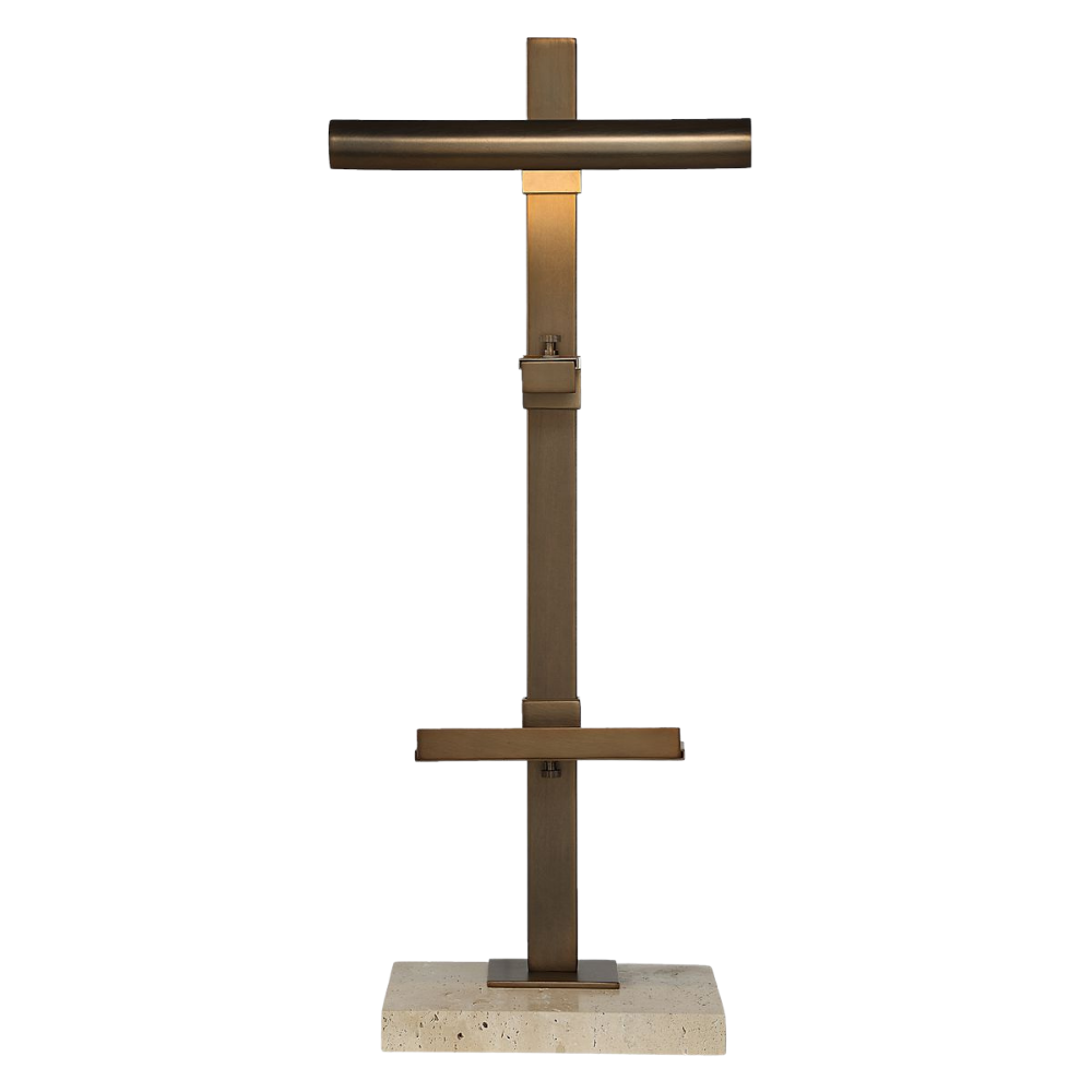 Uttermost Lean On Me Lighted Easel in Travertine/Bronze