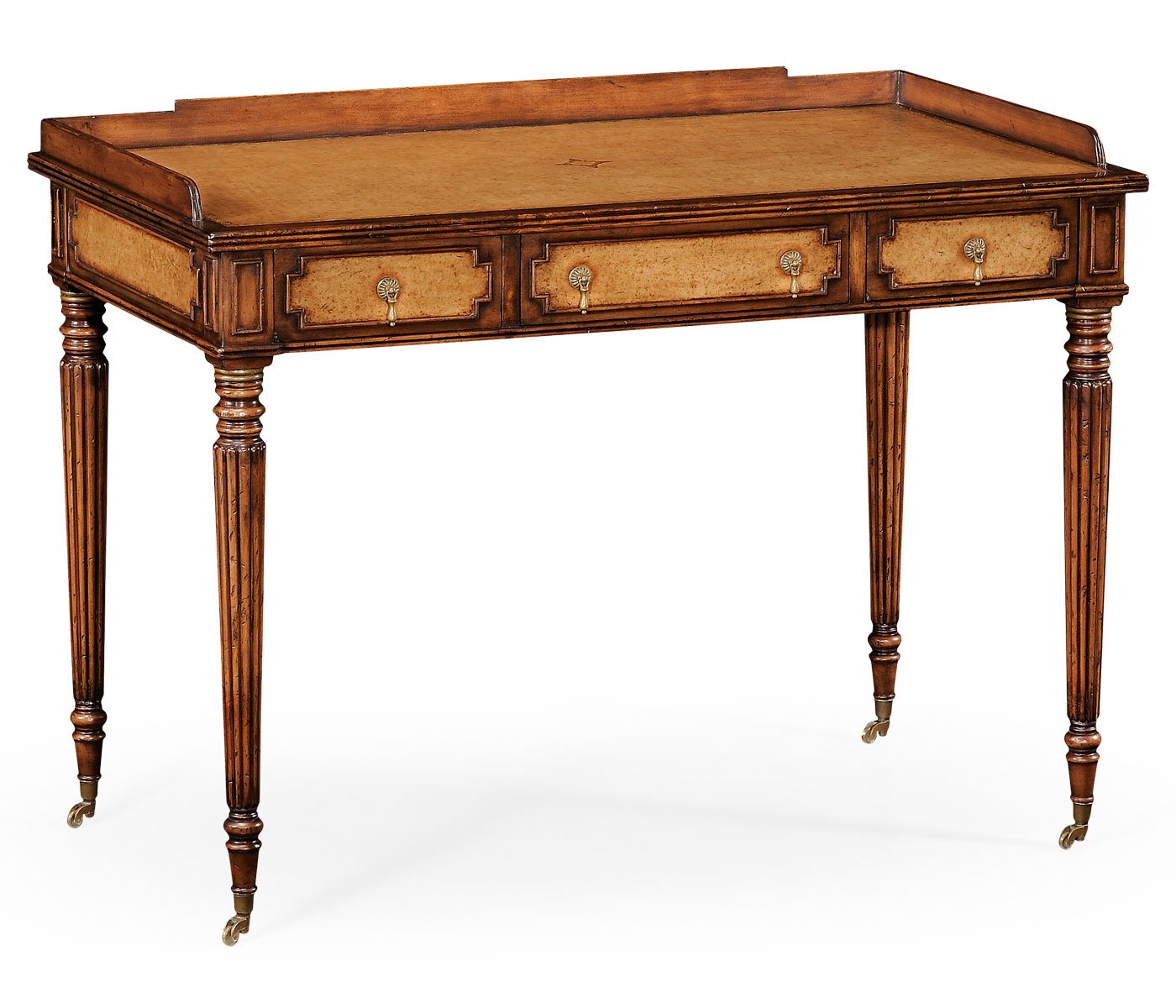 Jonathan Charles Dressing Table Monarch with Leather Inset Drawers