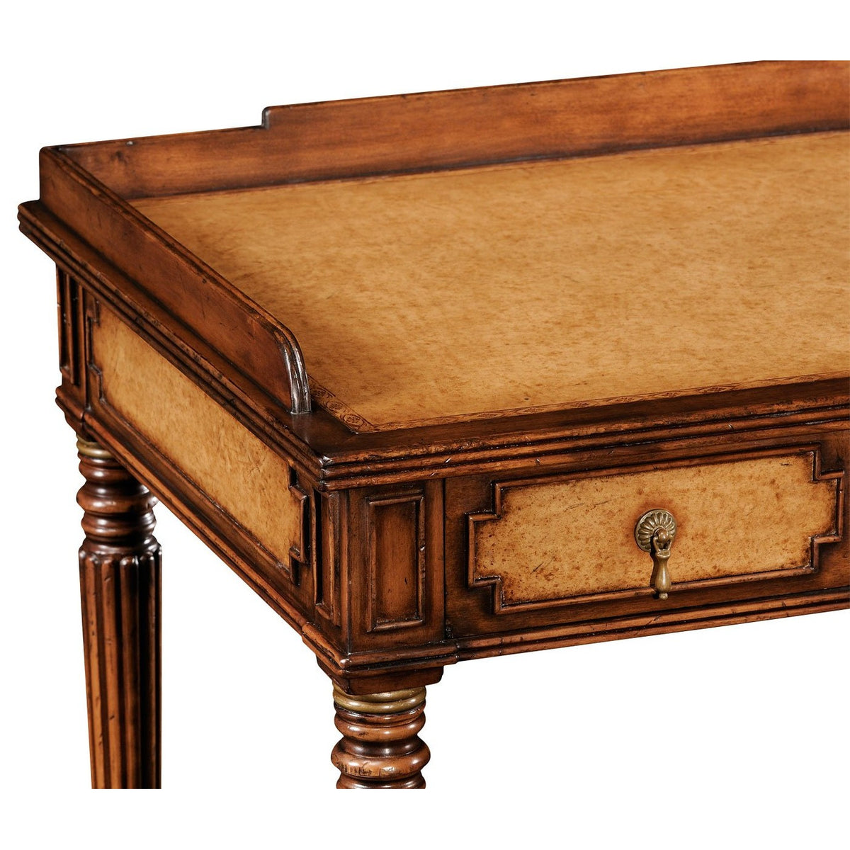 Jonathan Charles Dressing Table Monarch with Leather Inset Drawers